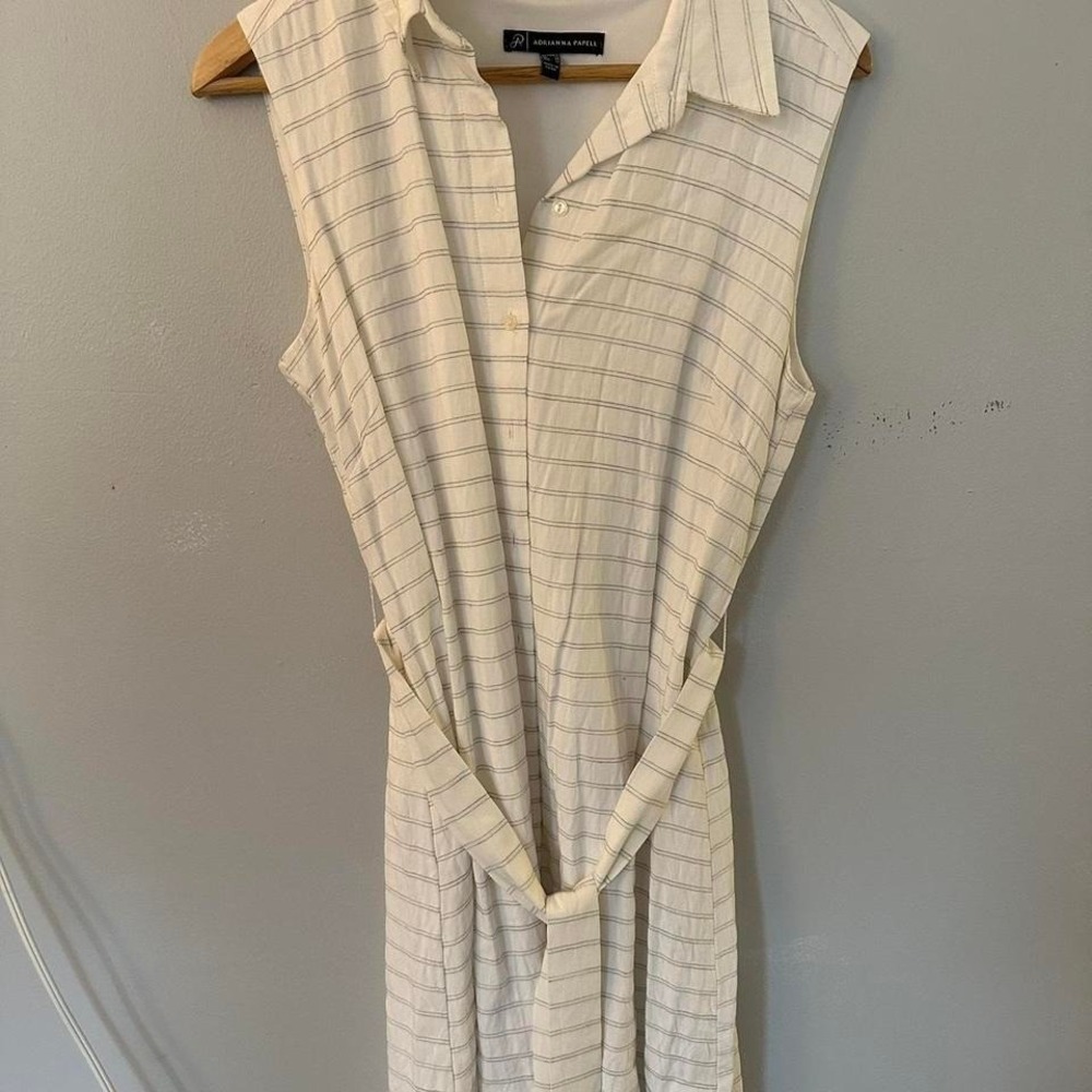 White and Grey Striped Dress